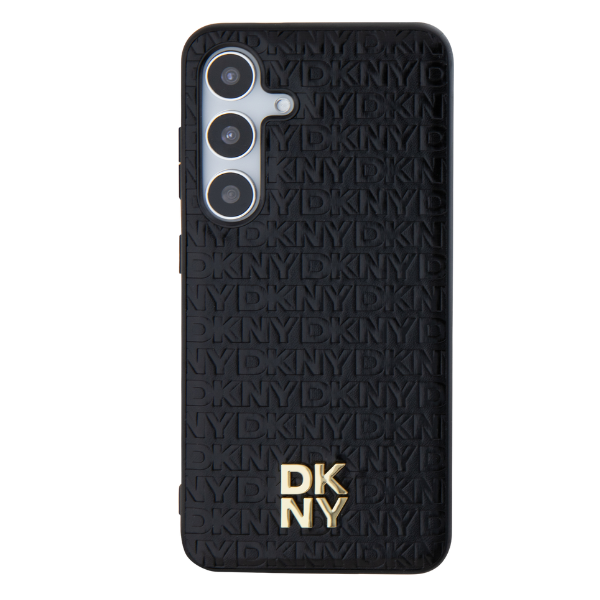 DKNY Leather Monogram Pattern Metal Logo MagSafe Case