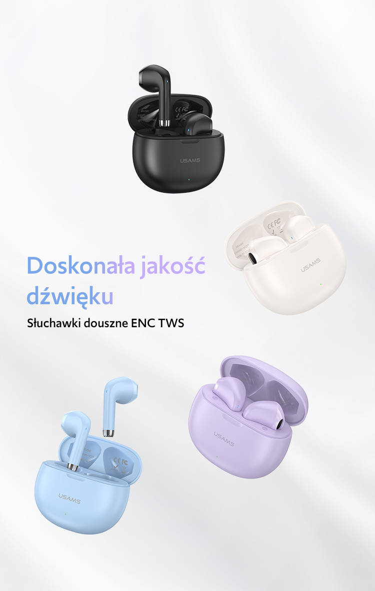 Kup USAMS Rhymbo Series US-YO17 vezeték nélküli fülhallgató Bluetooth 5.3 TWS lila/purple - USA1128 - 6958444904702 - Sklep Home Screen