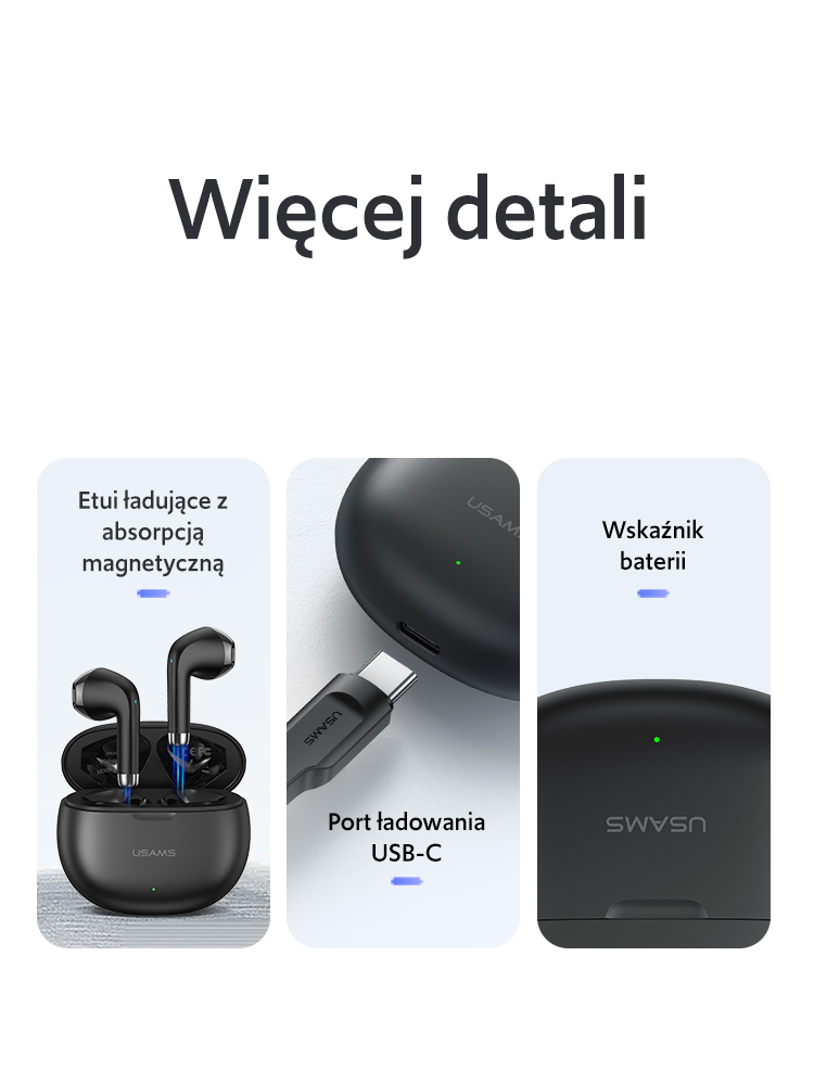 Kup Kabellose In-Ear-Kopfhörer USAMS Rhymbo Series US-YO17 Bluetooth 5.3 TWS schwarz/black - USA1127 - 6958444904672 - Sklep Home Screen